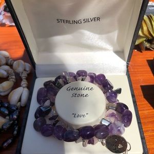 Amethyst stone bracelet sterling Silver